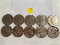 (10) Eisenhower Dollars 3-1972, 3-1976D, 4-1978D