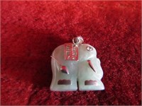 Sterling & Jade elephant pendant.