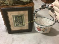 Uniquely matted framed print and basket