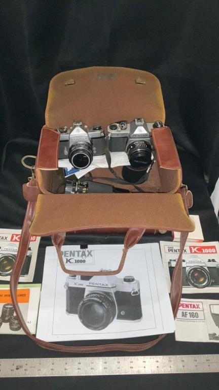 Camera case with various cameras, not tested