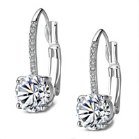 Round 2.16ct White Topaz Leverback Earrings