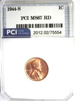 1944-S Cent MS67 RD LISTS $125