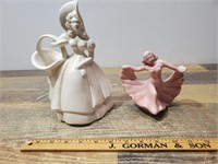 Haeger Woman Southern Belle & Pink Dancing Lady