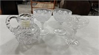 Etched Glass Wine Glasses and Pitcher