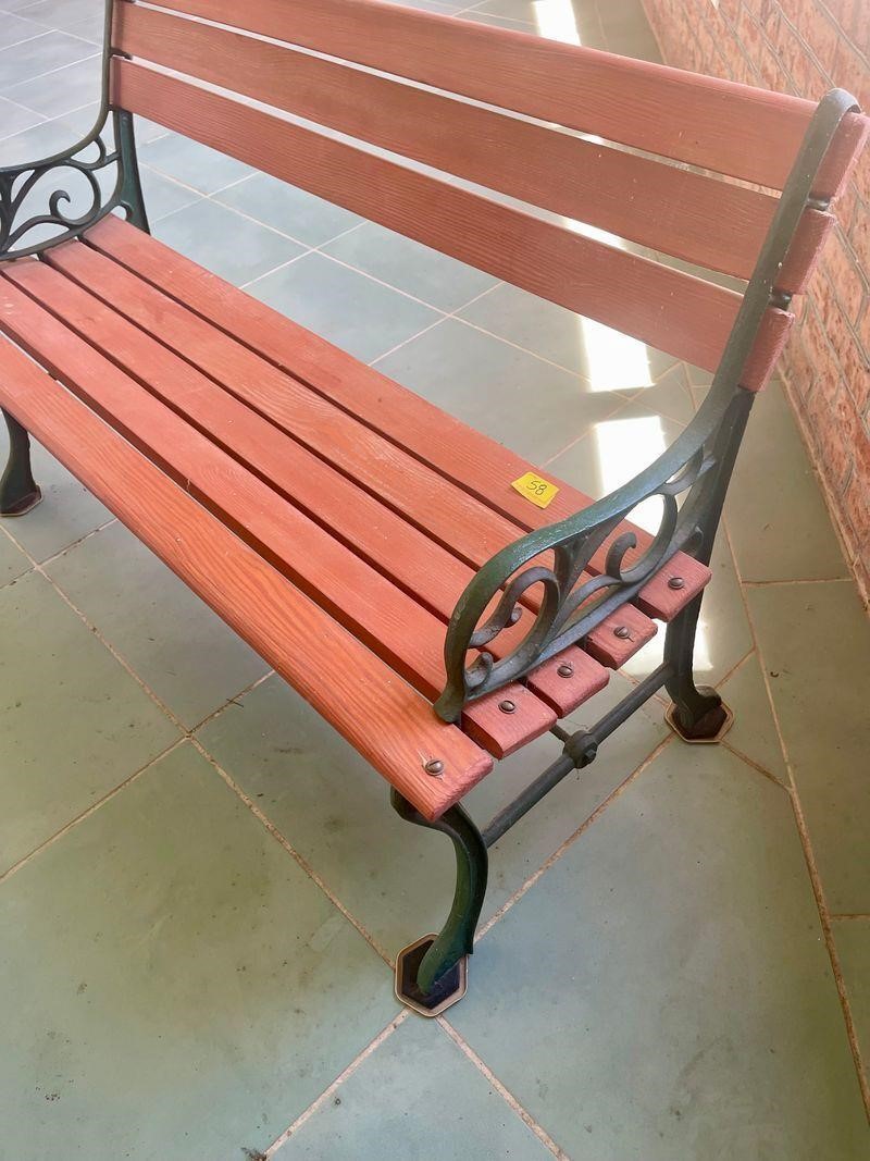 outdoor bench metal and wood