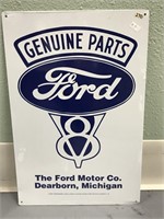 Vintage, tin wall hanger, Ford Genuine parts adve