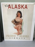 Pin up style advertisement for Pacific Alaska Airw