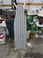 blue striped ironing board