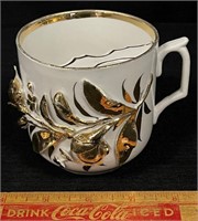 EXCEPTIONAL HAND PAINTED VICTORIAN MUSTACHE MUG