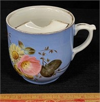 EXCEPTIONAL HAND PAINTED VICTORIAN MUSTACHE MUG