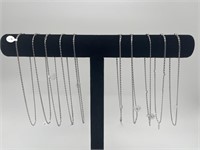 10 - 16” Chain Necklaces - Bails Marked 925