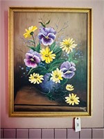 Framed Still Life Oil Painting on Canvas - O/C