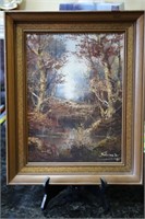 framed vintage oil painting signed