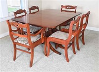 Vintage Duncan Phyfe Dining Table & 6 Chairs