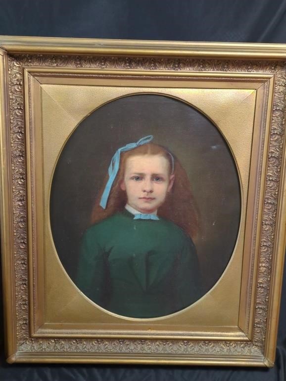 Antique 1800s Original Oil Portrait
