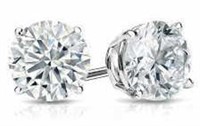 14kt Gold 4.00+ ct VS Lab Diamond Stud Earrings