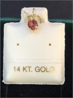 Dainty 14K Gold Genuine Garnet Pendant