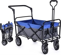 Beglero Foldable Wagon: 100L  220 lbs  Blue-Black