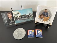 Vintage John F Kennedy Postcard Album coin tile