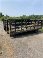 14’x8’ flat bed with removable stake sides