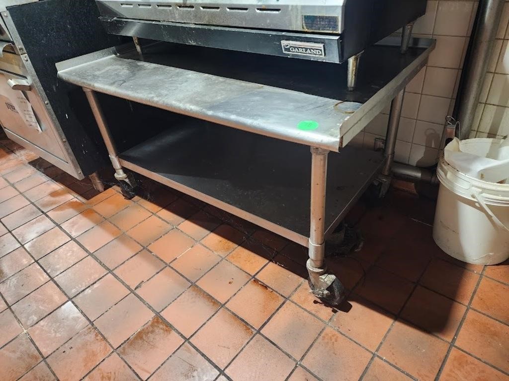 SS ROLLING GRILL STAND 48" X 30" X 25" TALL