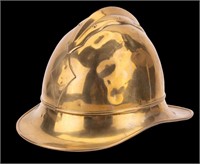 Antique Brass Belgian Fireman's Helmet