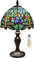 TIFFANY TABLE LAMP STAINED GLASS CRYSTAL BEAD