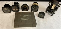 6 Pc. Lot of Military Aviation Aircraft Gauges