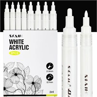 Acrylic White Paint Pens   8 Pack 2 3MM Medium
