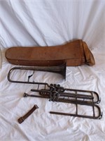 Vintage Trombone With Leather Case