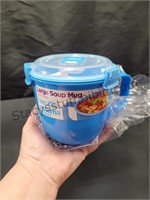 30.4 OZ Large Soup Mug Blue