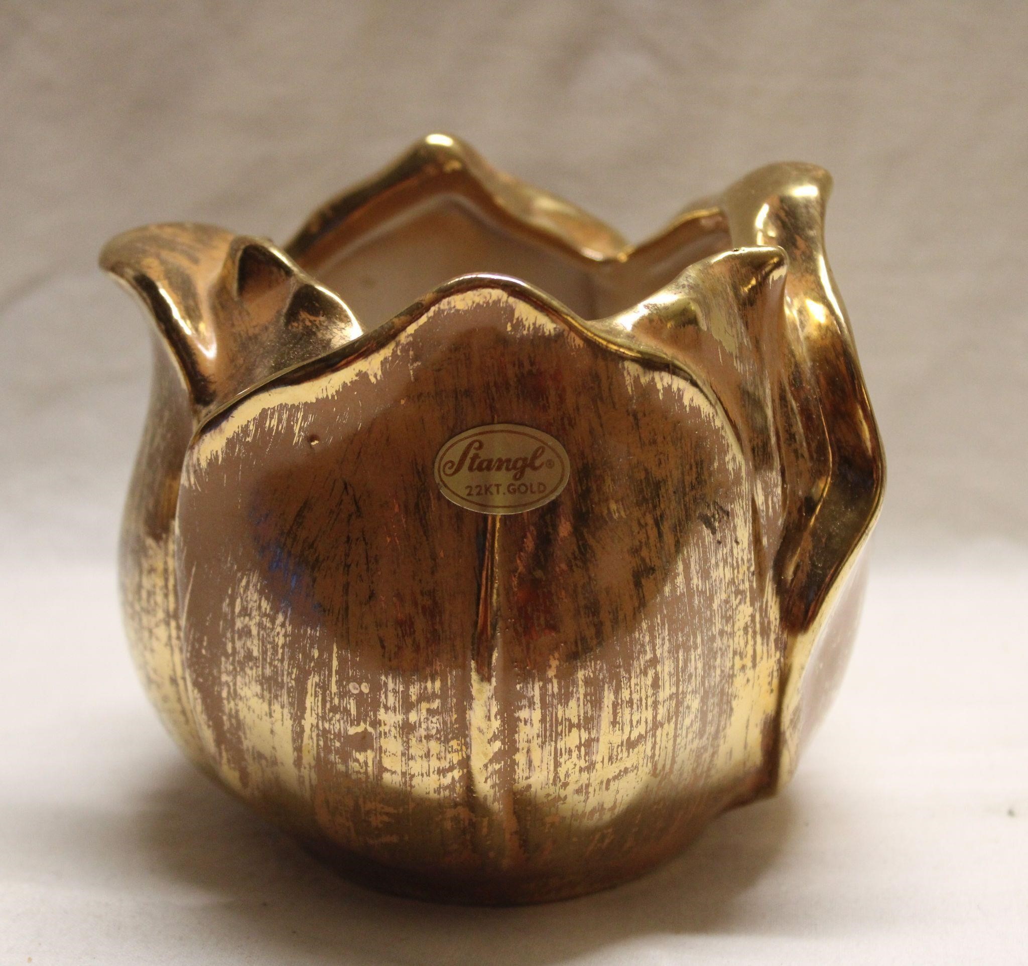Stangl Pottery 22K Gold Rose Petal Bowl