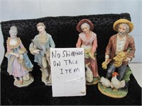 2 Pair Homco & Noleans Porcelain Figures - 4pc