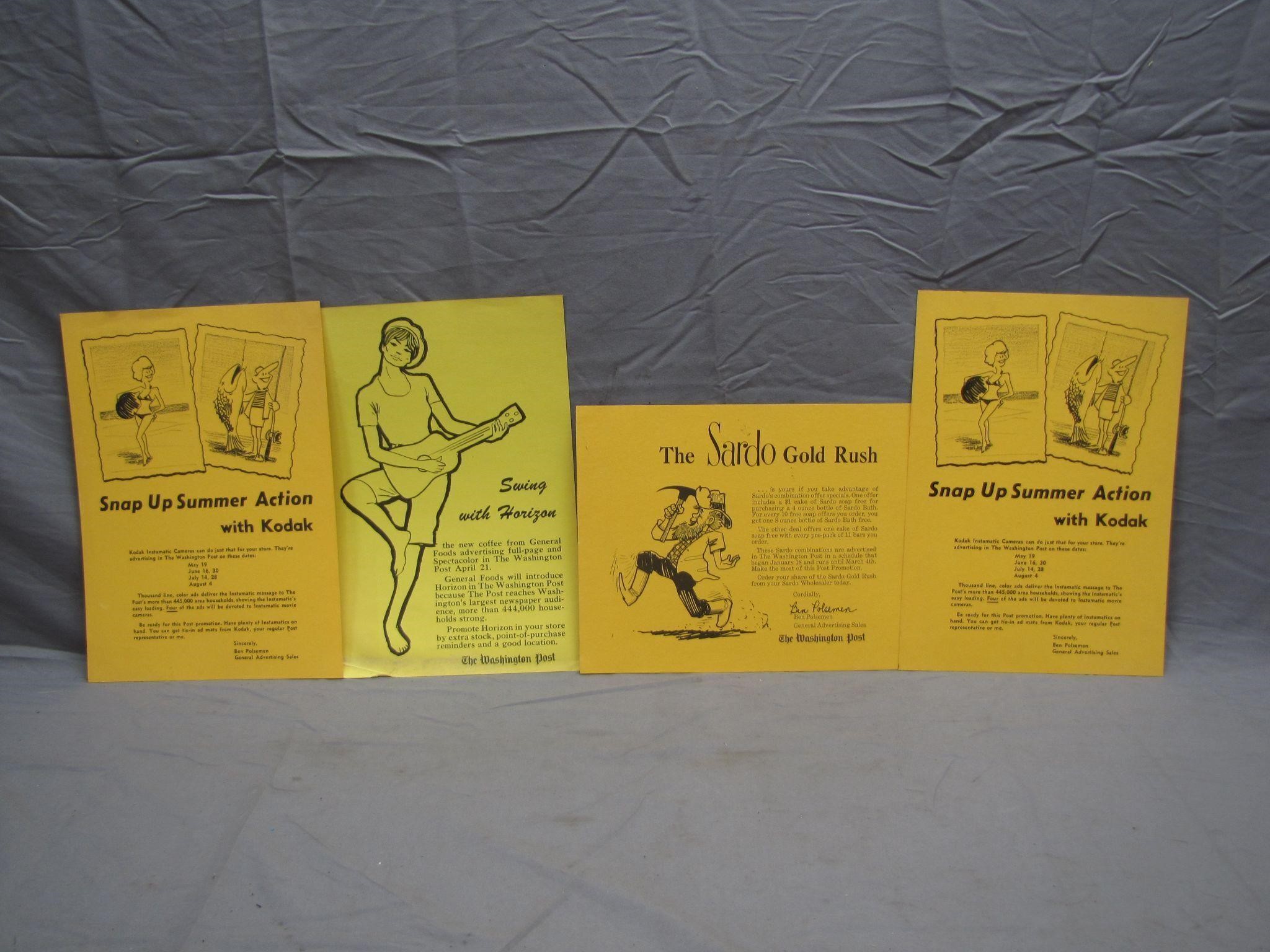 Lot Of 1960's Washington Post Advertising Fliers