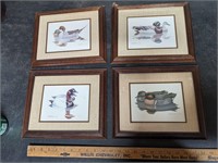4 VTG Framed Richard Sloan Duck Prints