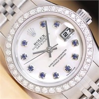Rolex Ladies Datejust MOP Sapphire Diamond Watch