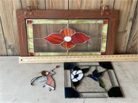 3 STAINED GLASS PCS