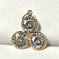 10K YELLOW GOLD MOISSANITE(2.2CT)  PENDANT