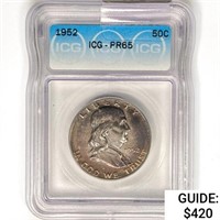 1952 Franklin Half Dollar ICG PR65