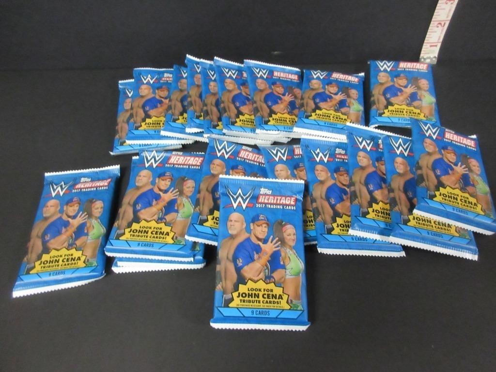 LOT OF 20 SEALED PACKS 2017 WWF WRESTLING CARDS