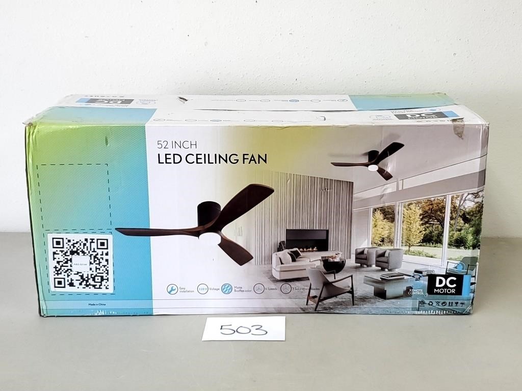 New $150 LED 52" Ceiling Fan (No Ship)
