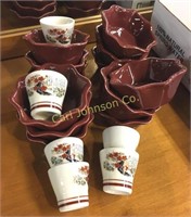 LOT 6 SAKE CUPS & 12 DIPPING BOWLS