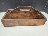 Primitive Wooden Tote Caddy 12 x 24 x 10" high