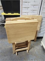 Solid Wood TV Tray Set & 1 Extra