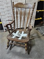 Vintage Solid Rocking Chair No Cushion