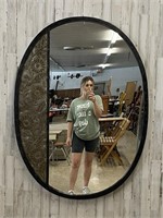 43" Oval Metal Framed Wall Mirror