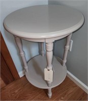 Two tier round lamp table in paint 20”