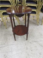 INLAID TWO TIER PARLOR TABLE 27"T X 17"W