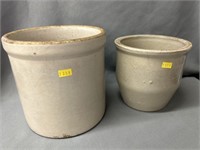 (2) Stoneware Storage Crocks