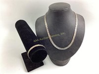 Sterling necklace & bracelet set 21 grams